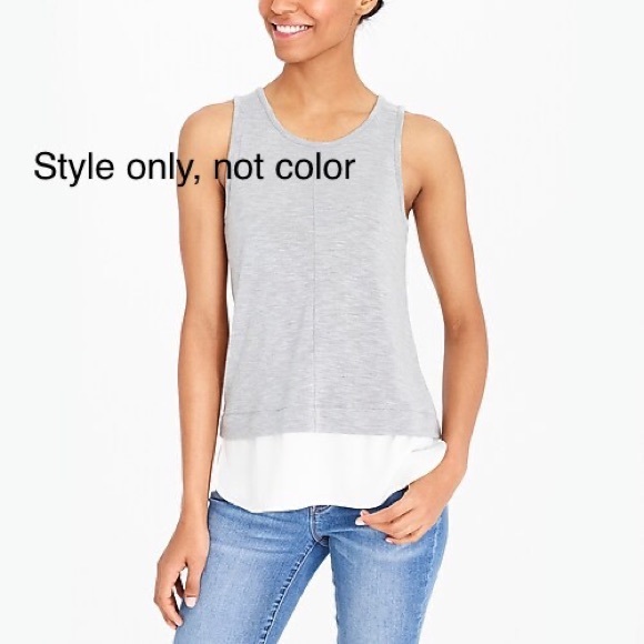 J Crew - Ivory tank top with hem - Picture 3 of 6